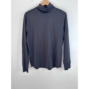 Hugo Boss Orange Label Mens Black Long Sleeve Cotton Turtleneck Shirt   Size L